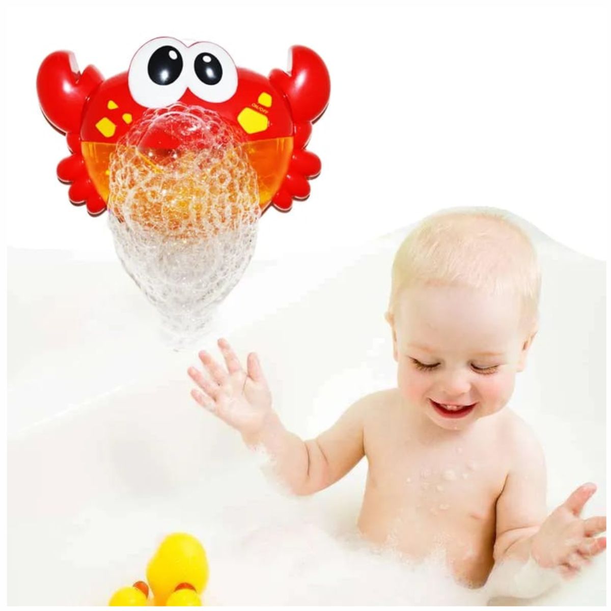 OEM - CANGREJO LANZA BURBUJAS MUSICAL JUGUETE DE BAÑO PARA NIÑOS