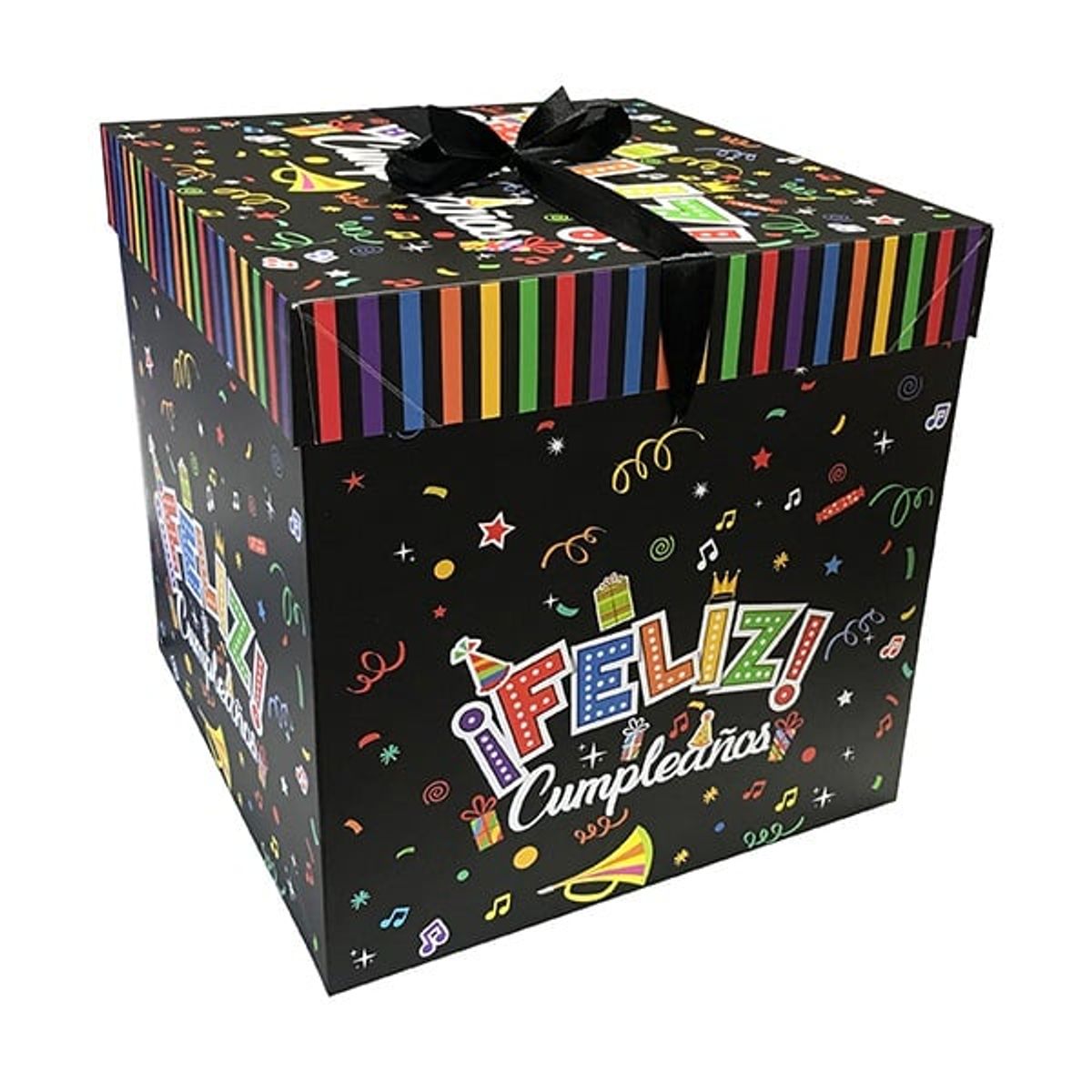 GENERICO - CAJA PLEGABLE FC NEGRA INTERMEDIA 25X25 CM X12 UNI