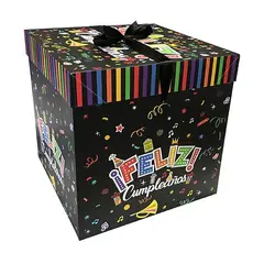 GENERICO - CAJA PLEGABLE FC NEGRA INTERMEDIA 25X25 CM X12 UNI