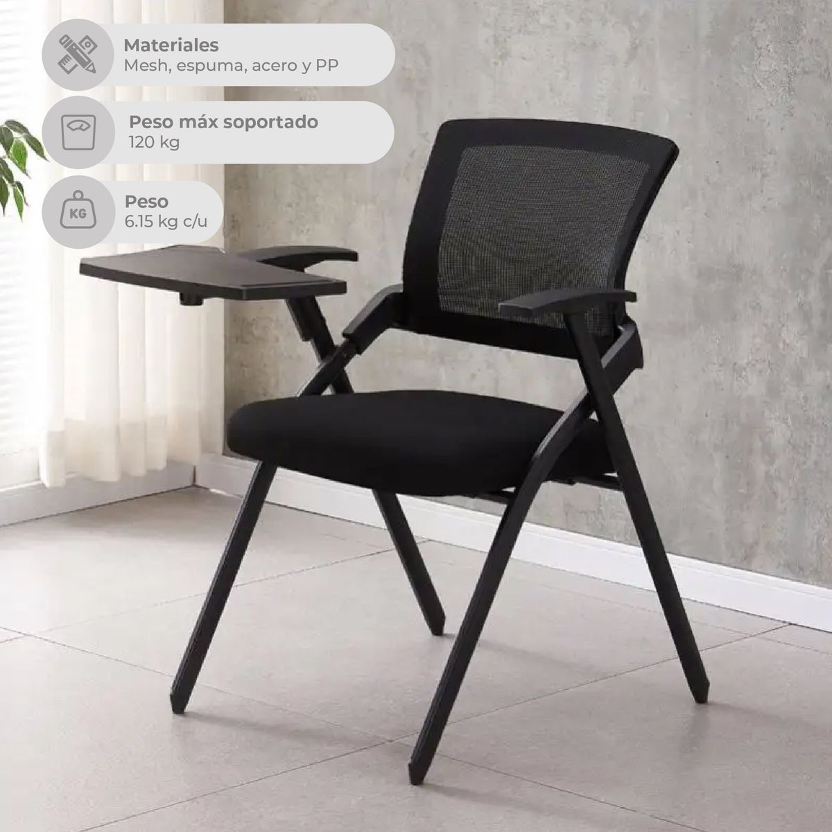 RELAN - Set x3 Sillas Universitarias con Pupitre Rebatible ERGO-810