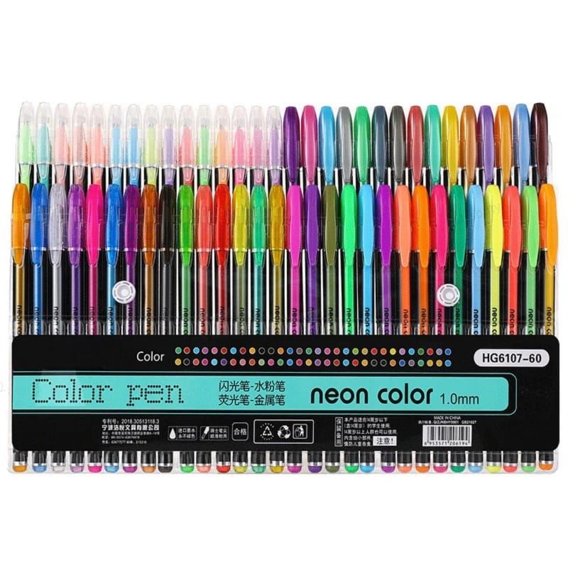 GENERICO - Lapices tinta Gel 60 colores Neon Color