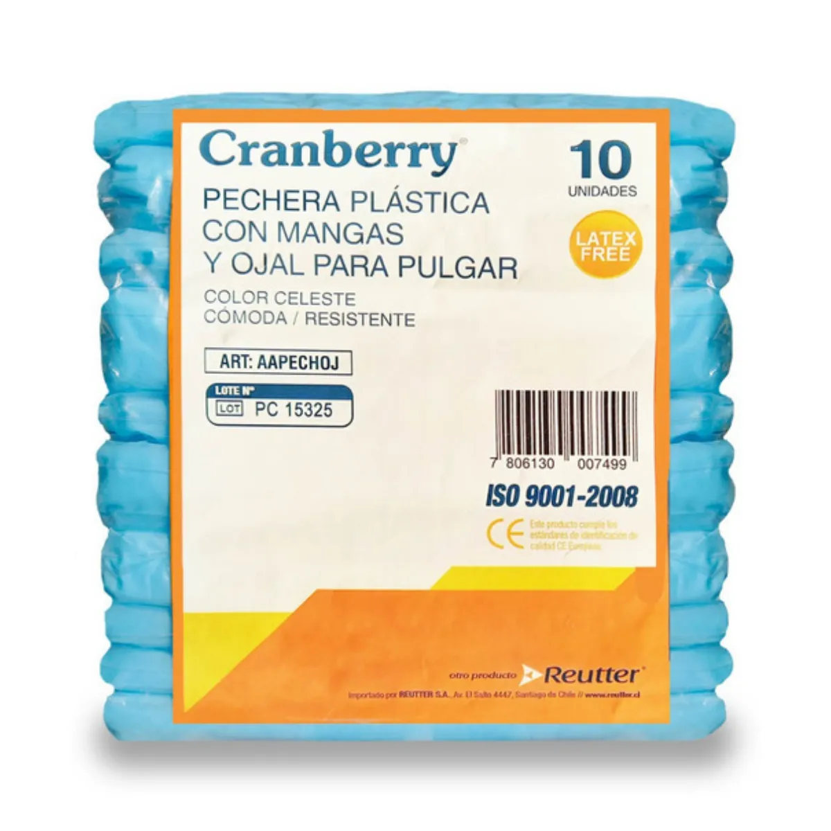 CRANBERRY - Pecheras Plásticas Con Mangas Y Ojal Para Pulgar 10 Unidades