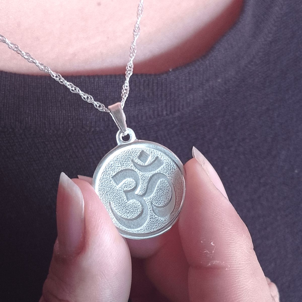 GENERICO - Collar Om de Plata para la Paz Interior