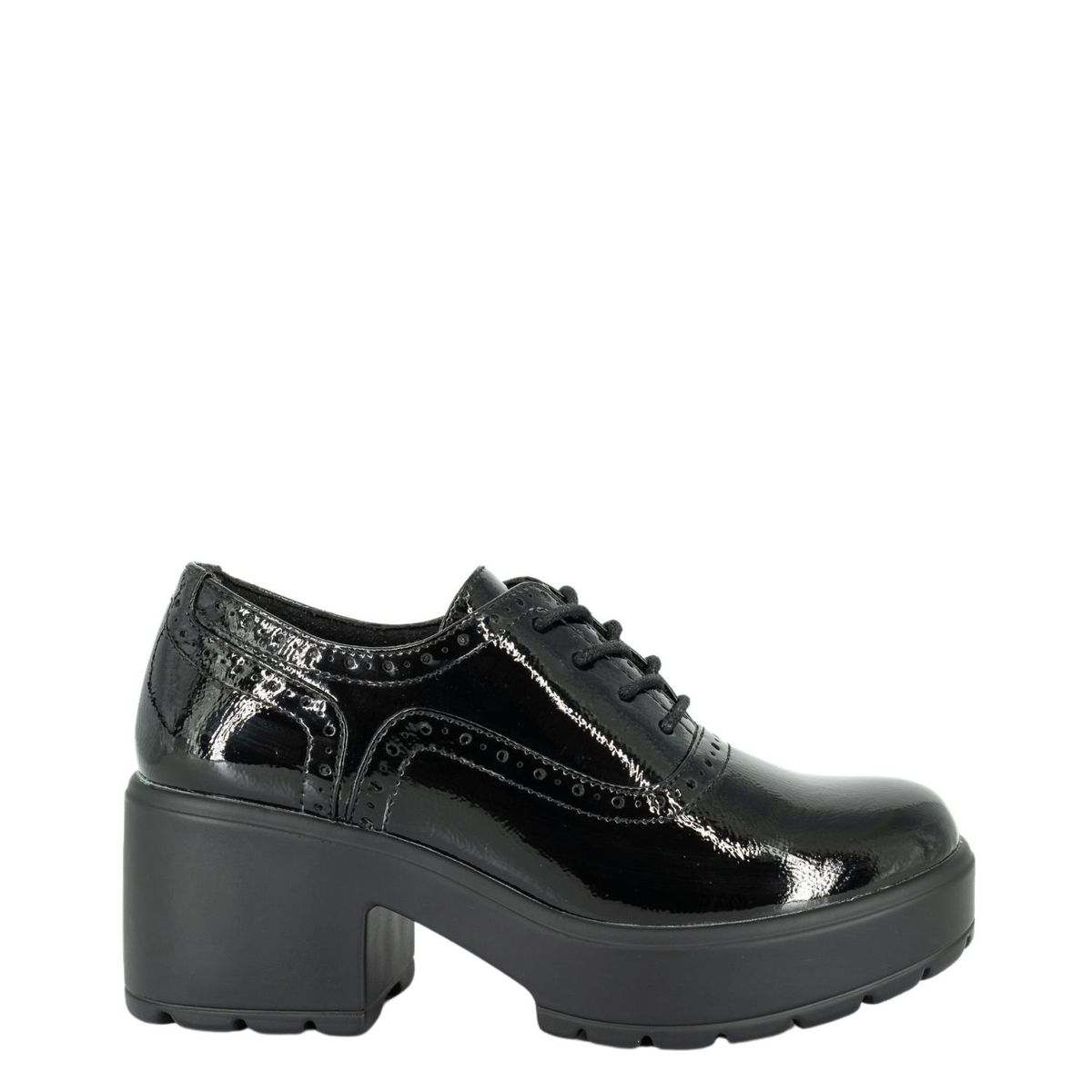 ALQUIMIA - Mocasin Mujer Negro Charol Leila Alquimia