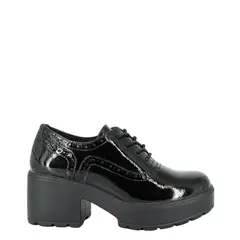 ALQUIMIA - Mocasin Mujer Negro Charol Leila