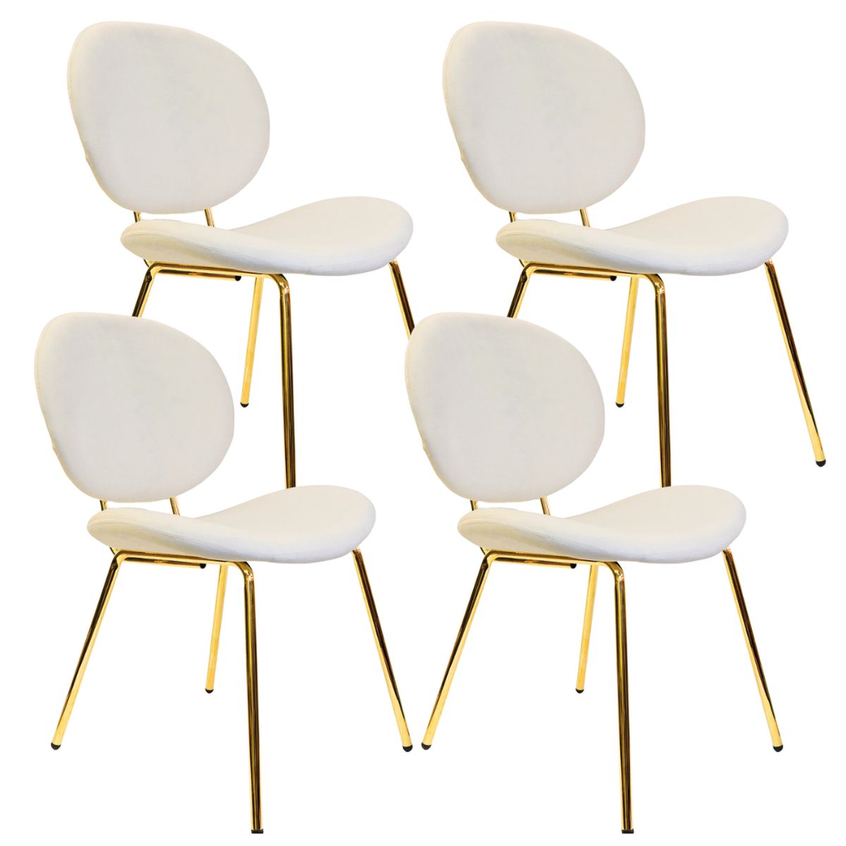 PANDALINO - Pack 4 Sillón Angelica Velvet Beige - Sala, Dormitorio u Oficina