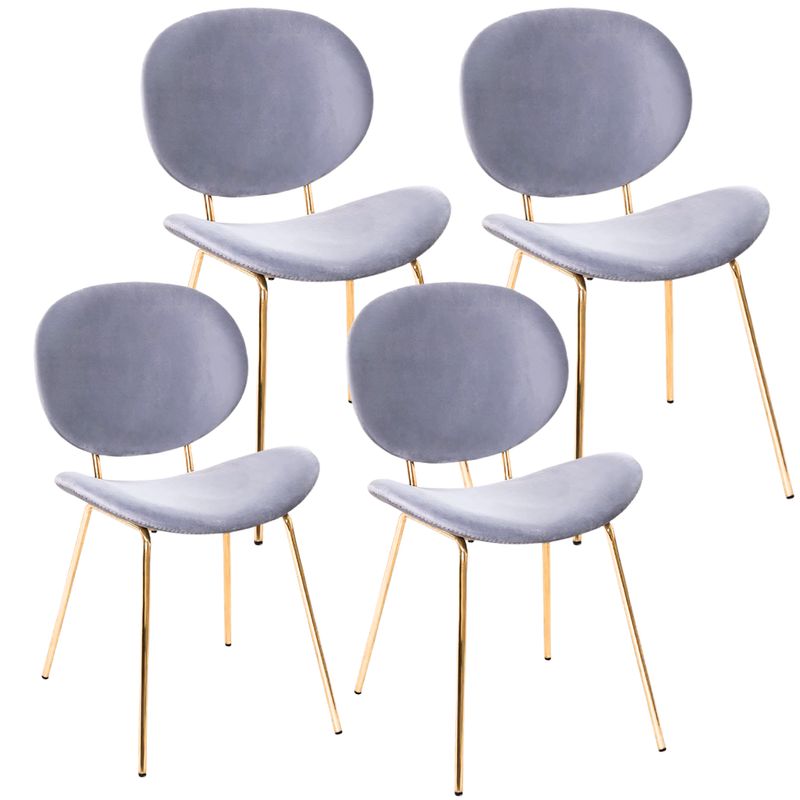 PANDALINO - Pack 4 Sillón Angelica Velvet Gris - Sala Dormitorio u Oficina