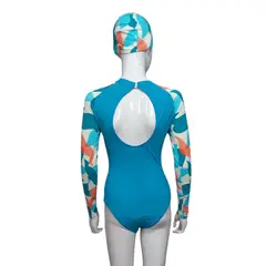 CERASUS PROJECTS - Traje de baño de surf manga larga con gorra de mujer