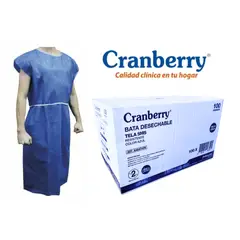 CRANBERRY - Bata Paciente Desechable Sin Manga Pack 100 Un