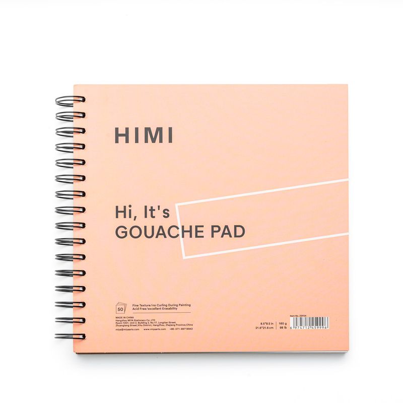 HIMI - HIMI Block para Gouache 21.6 x 21.6 cm 50hojas 160g Rosado