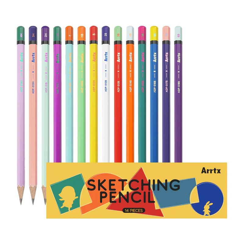 ARRTX - Arrtx 14 Lápices de Dibujo Profesionales desde 4H hasta 8B
