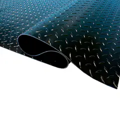 QRUBBER - Piso de Goma Antideslizante Diamantado Negro 1x20mts