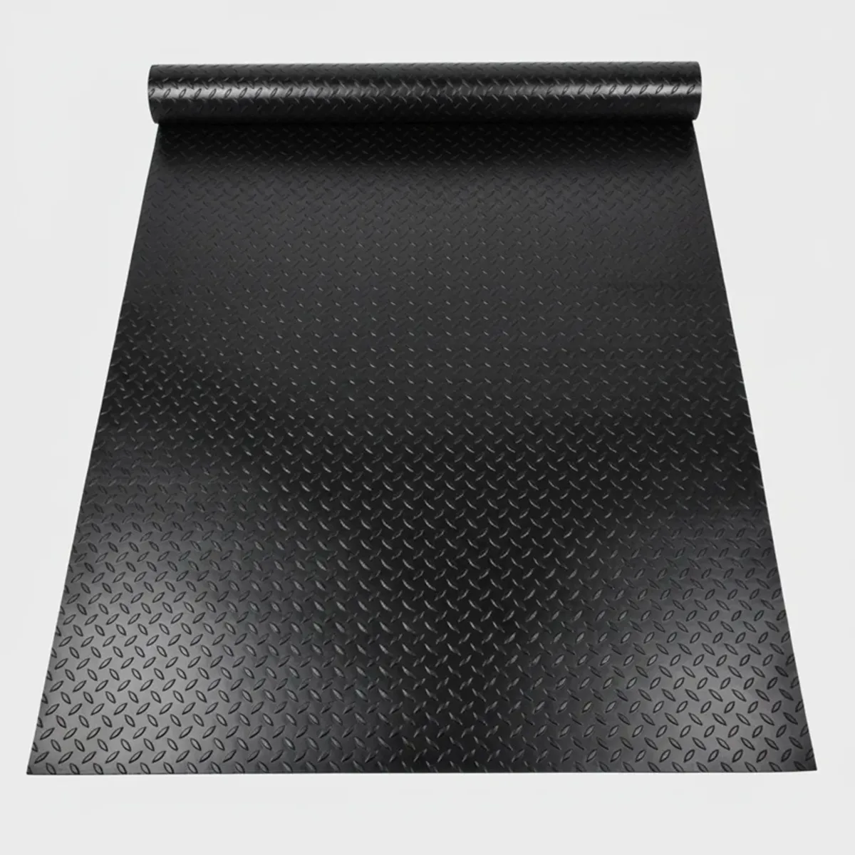 QRUBBER - Piso de Goma Antideslizante Diamantado Negro 1x20mts QRubber