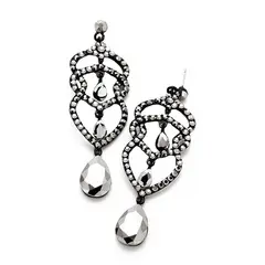 VANE COLLECTION - Aros mujer fino colgantes lágrima cristal hematita facetados