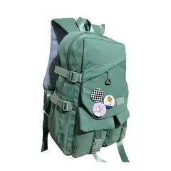 OEM - MOCHILA JUVENIL ESCOLAR CON INSIGNIAS VERDE
