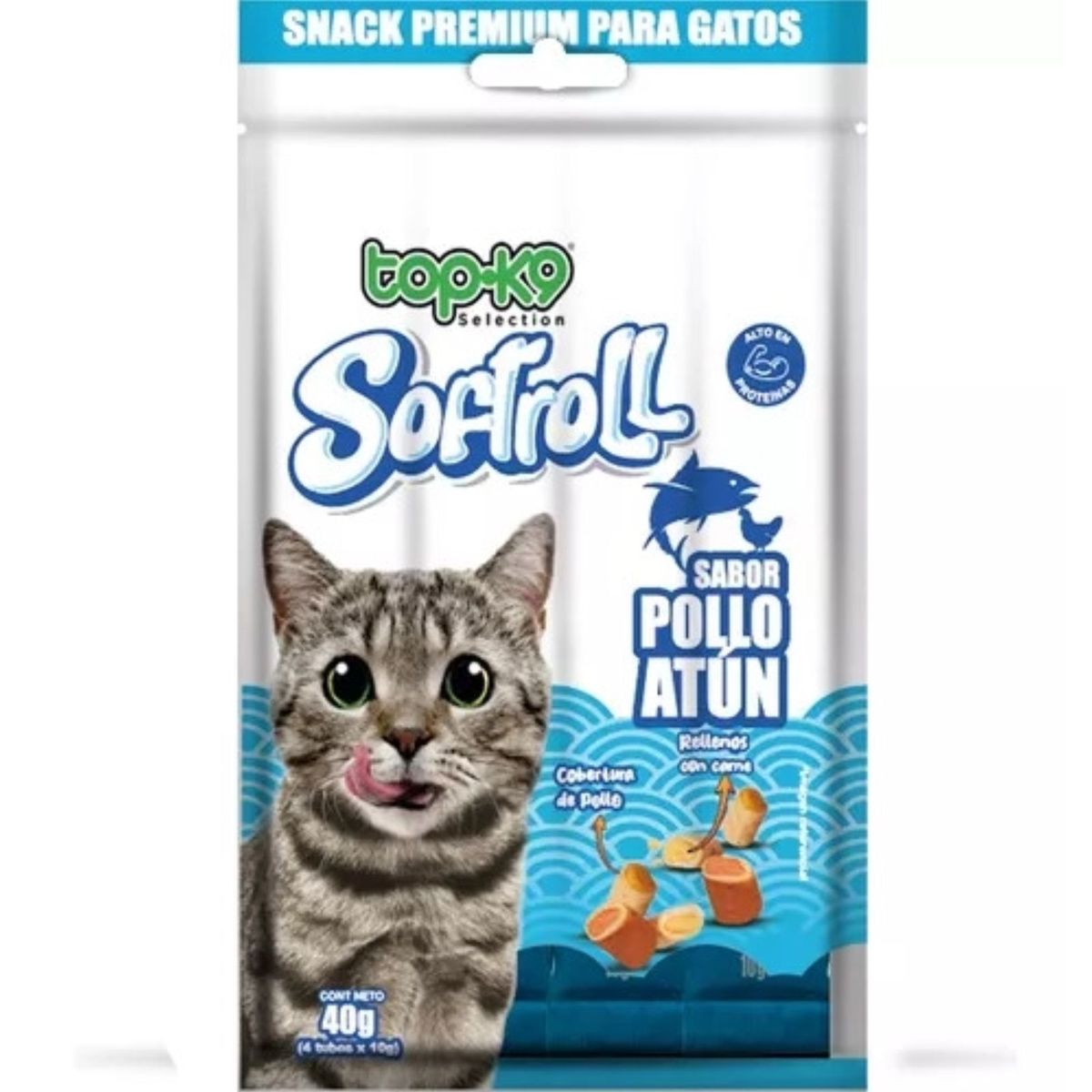 TOP - Snack Rollitos Para Gatos 12 Tubos x 10G Pollo Atún