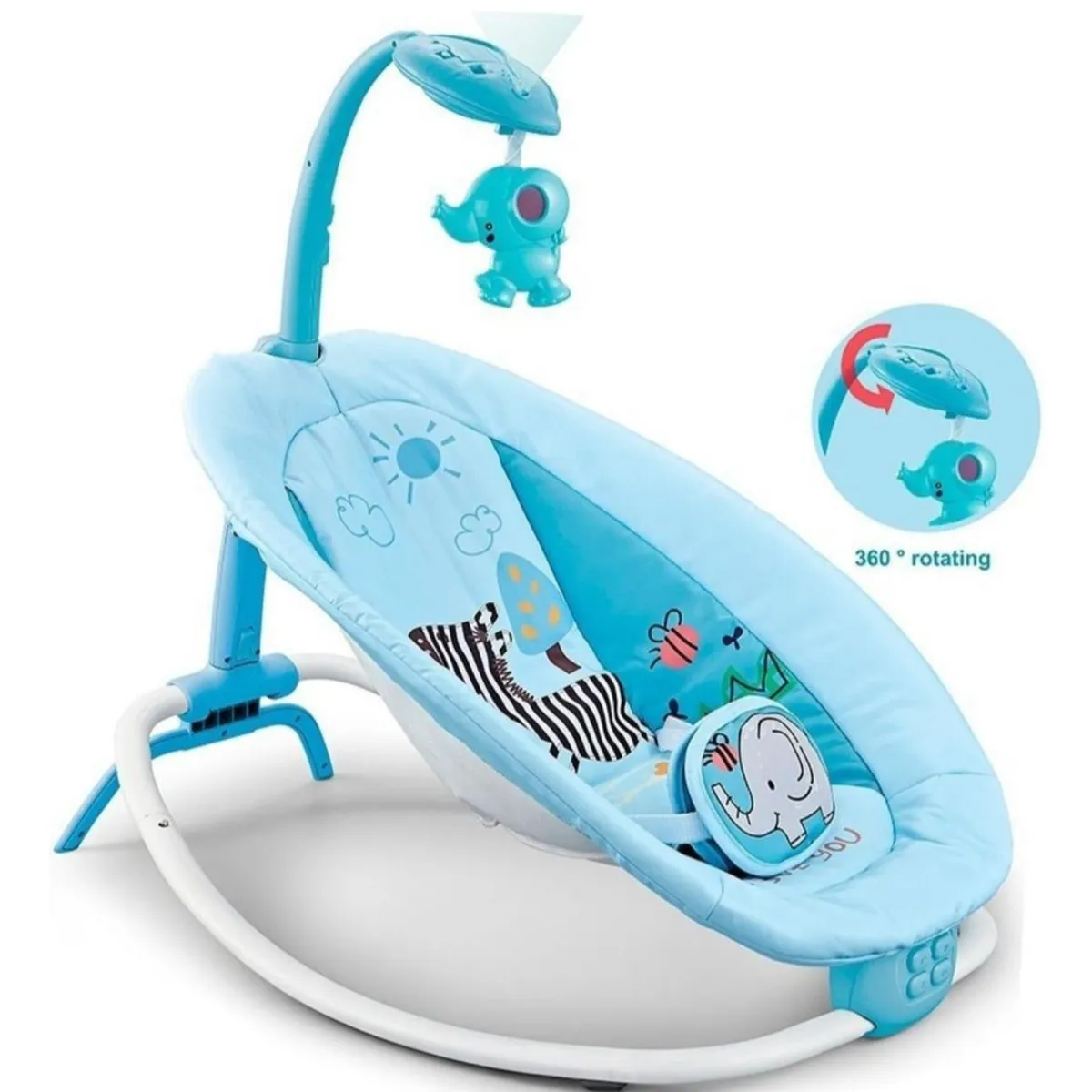 GENERICO - Silla Mecedora Para Bebé Nido Plegable Proyector De Luces