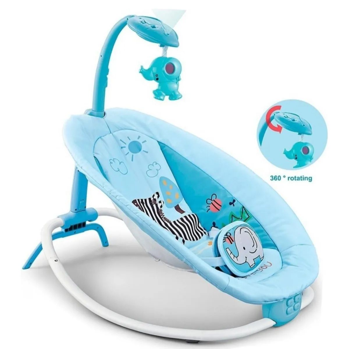 GENERICO - Silla Mecedora Para Bebé Nido Plegable Proyector De Luces