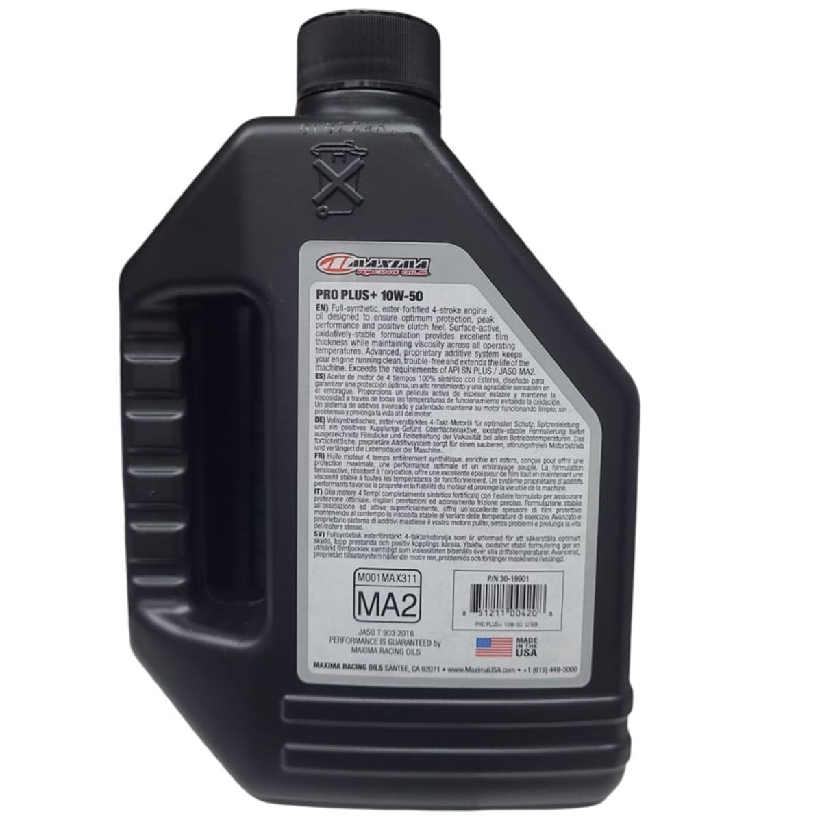 MAXIMA - Aceite De Moto 10w 50 Sintético Máxima Pro Plus 1l 4t