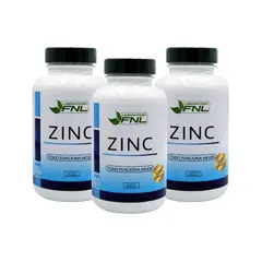 FNL - Zinc Sulfato 180 Capsulas Pack 3 Frascos