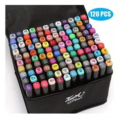GENERICO - Set X120 Pcs Plumones Doble Punta Rotuladores Doble Pintar