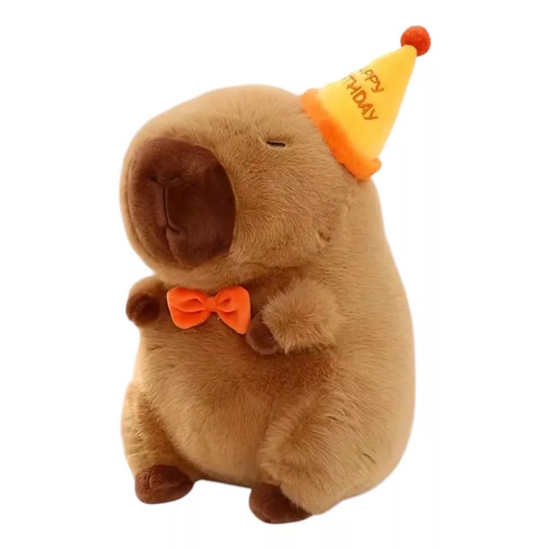 GENERICO - Peluche Capibara Diseño Cumpleaños 46 Cm Kawaii Suave