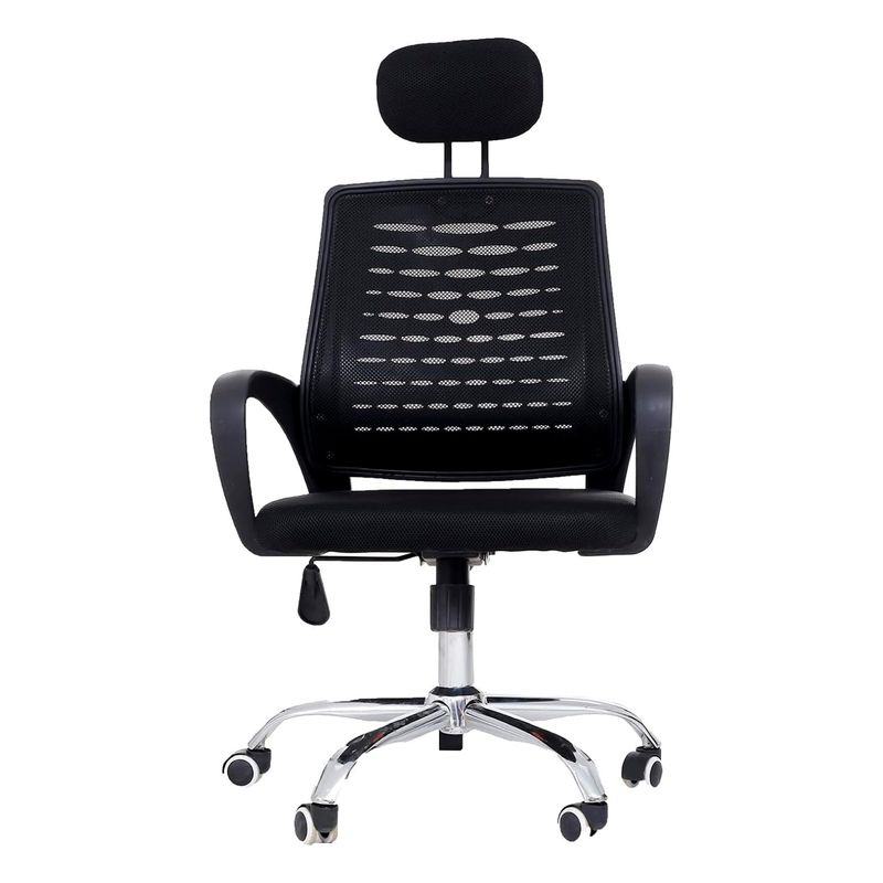 GENERICO - Silla oficina simply mesh negra con apoyabrazos y cabeza