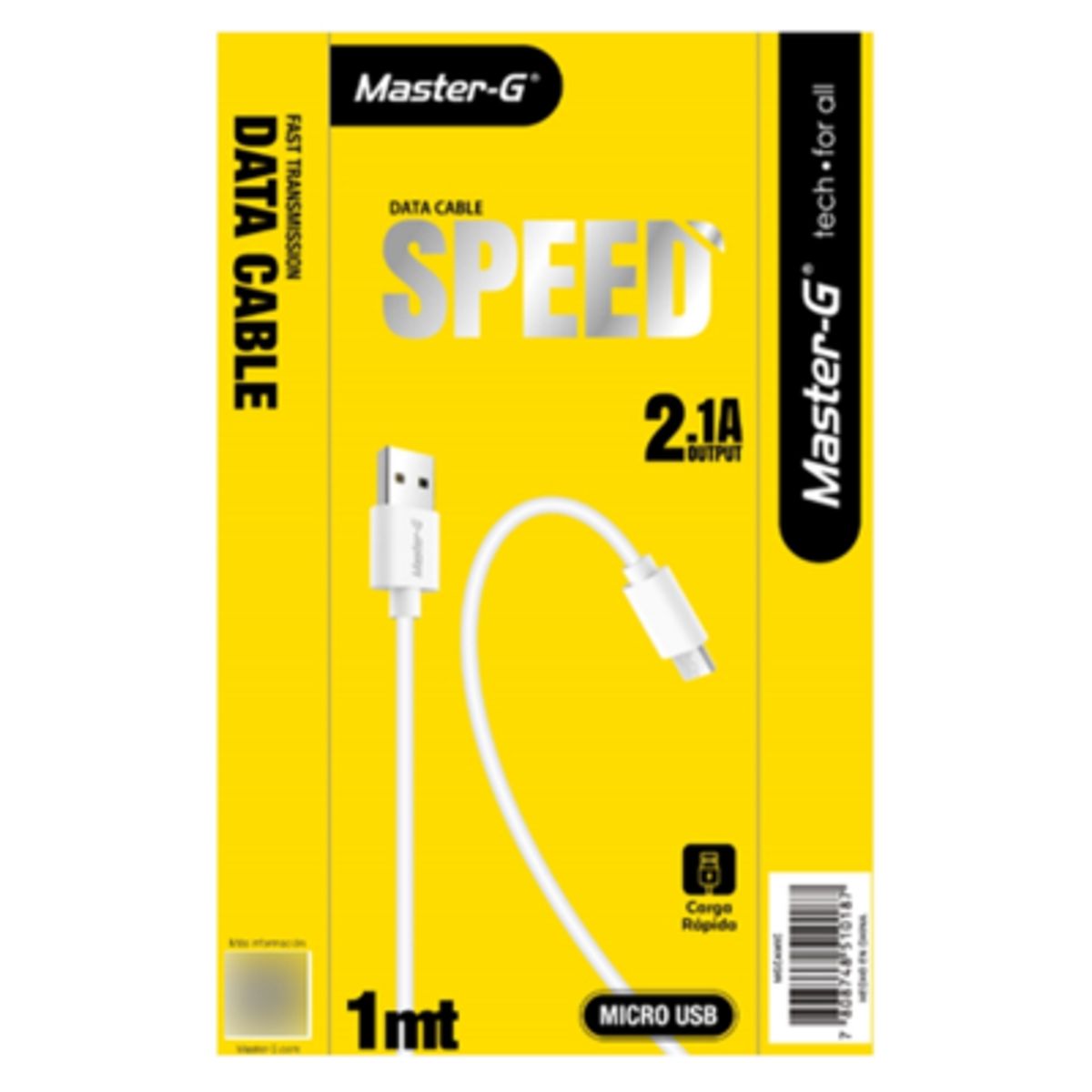 MASTER G - Cable De Carga Rápida Usb A Micro Usb Mgcamic Color Negro