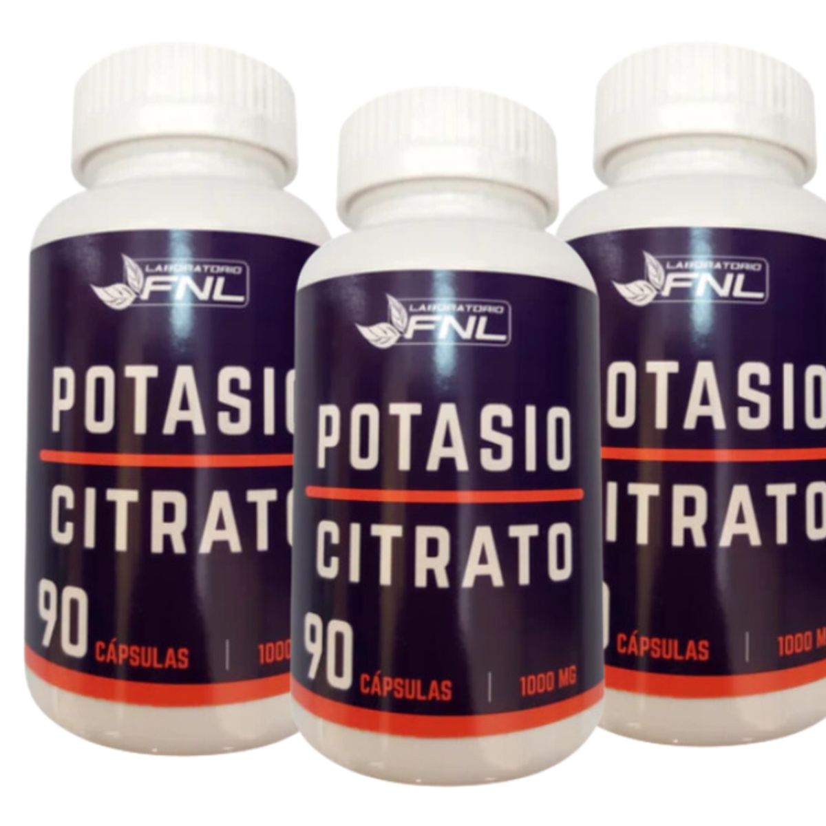 FNL - Potasio Citrato 500Mg 270 Capsulas FNL Pack 3 Frascos
