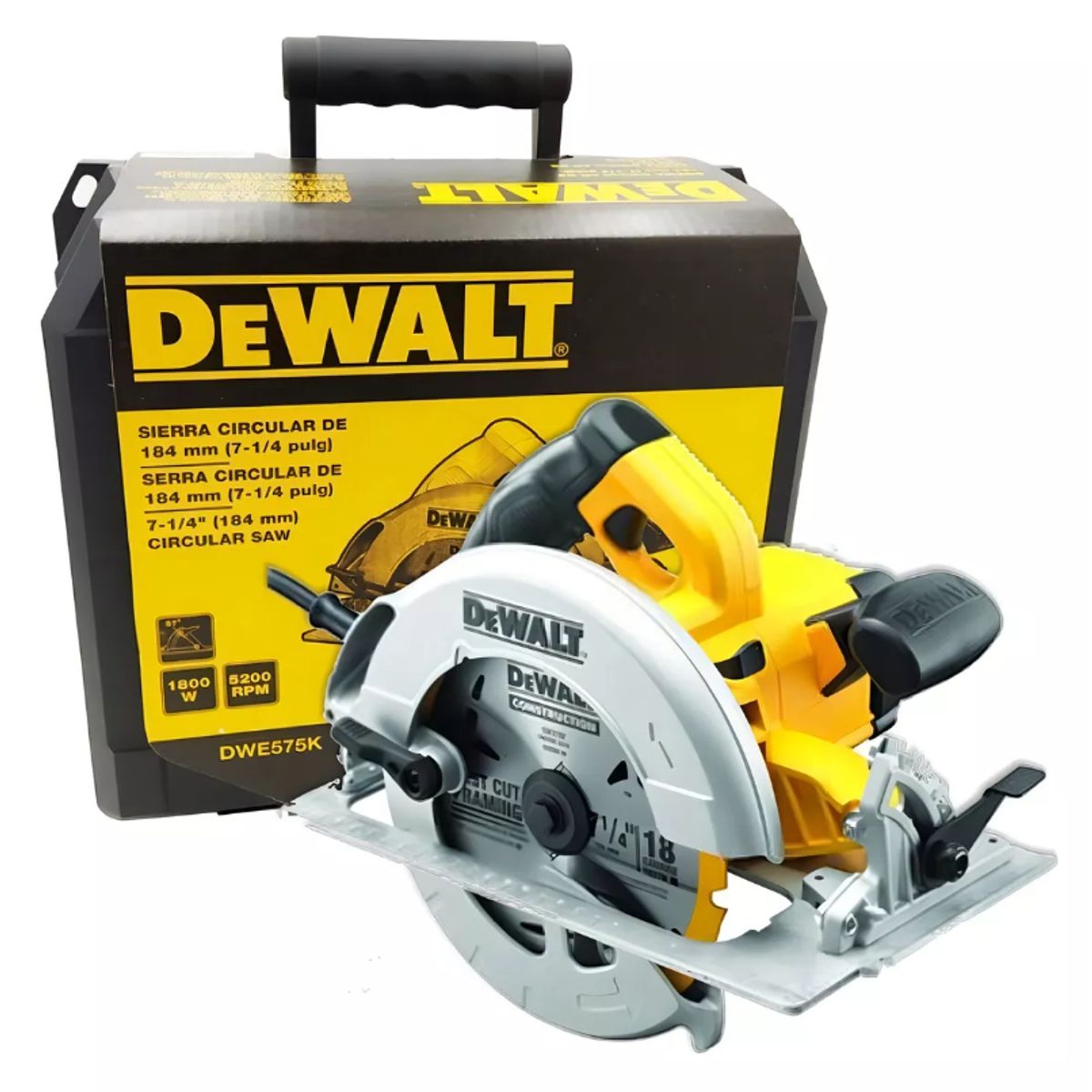 DEWALT - Sierra Circular Eléctrica DeWalt DWE 575-B2C 7 1/4" 190mm 1800W 220V