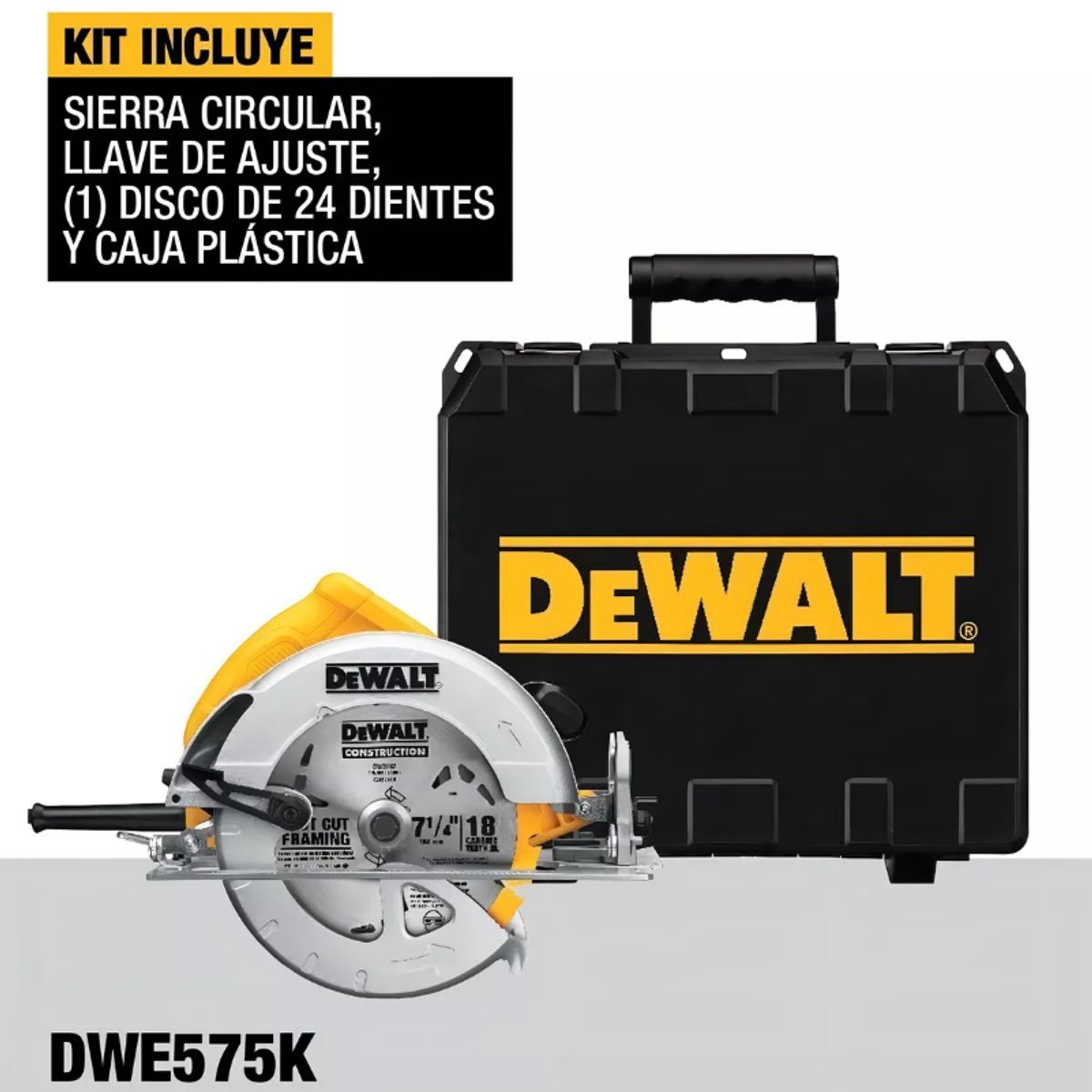 DEWALT - Sierra Circular Eléctrica DeWalt DWE 575-B2C 7 1/4" 190mm 1800W 220V