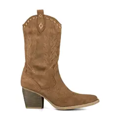 WEIDE - Botin Casual Mujer Vintage Moda Cowboy Bordado QBM21