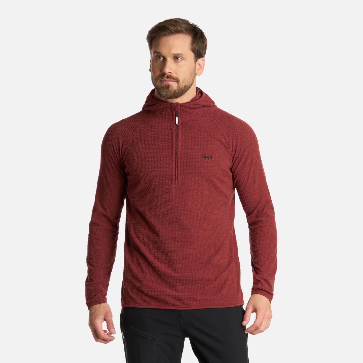 LIPPI - Polerón Hombre Jacaranda Nano-F 14 Zip Hoody Burdeo Lippi