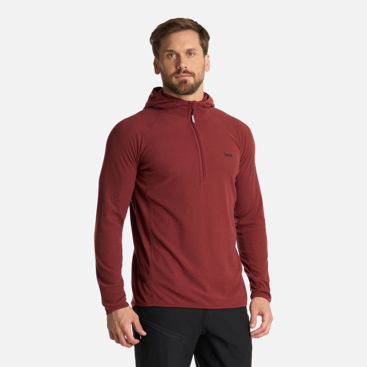LIPPI - Polerón Hombre Jacaranda Nano-F 14 Zip Hoody Burdeo Lippi