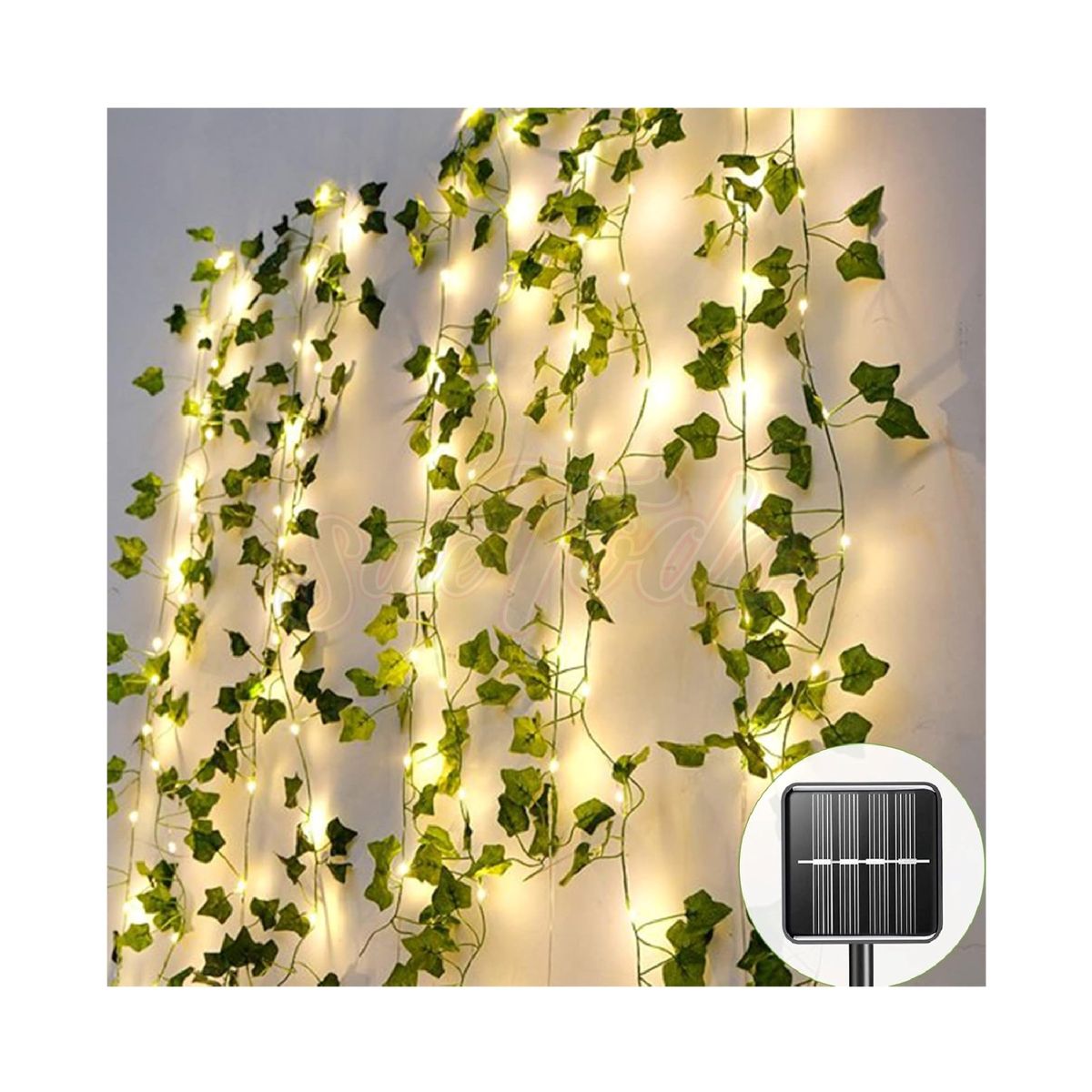 GENERICO - Guirnalda Hiedra Artificial Led Solar 180x100cm Jardín Navidad
