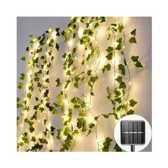GENERICO - Guirnalda Hiedra Artificial Led Solar 18x1m Jardín Navidad