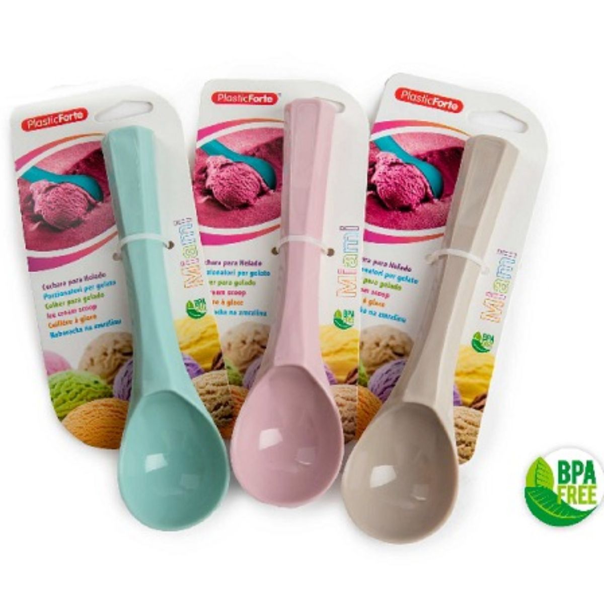 OEM - CUCHARA PARA HELADO MIAMI COLORES SURTIDOS