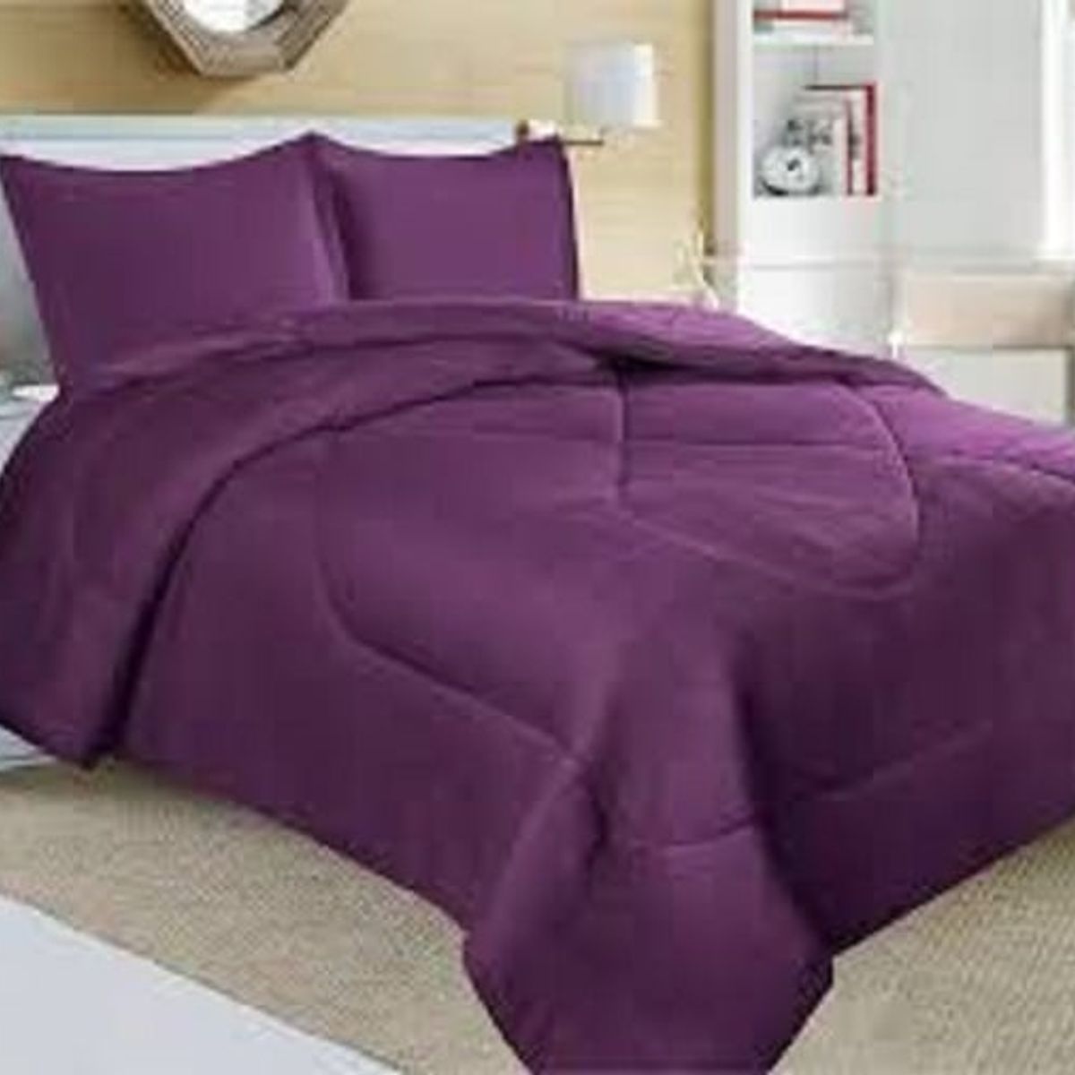 GENERICO - PLUMON 1.5 PLAZA MORADO CON CHIPORRO COBERTOR PLUSH DE INVIERNO JR