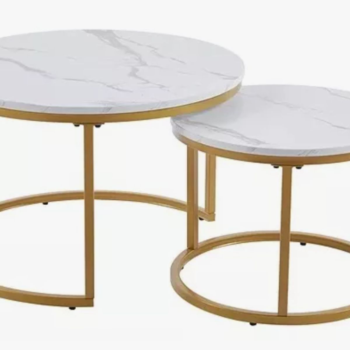 GENERICO - Juego Mesa De Centro Lateral Living Redonda Doble