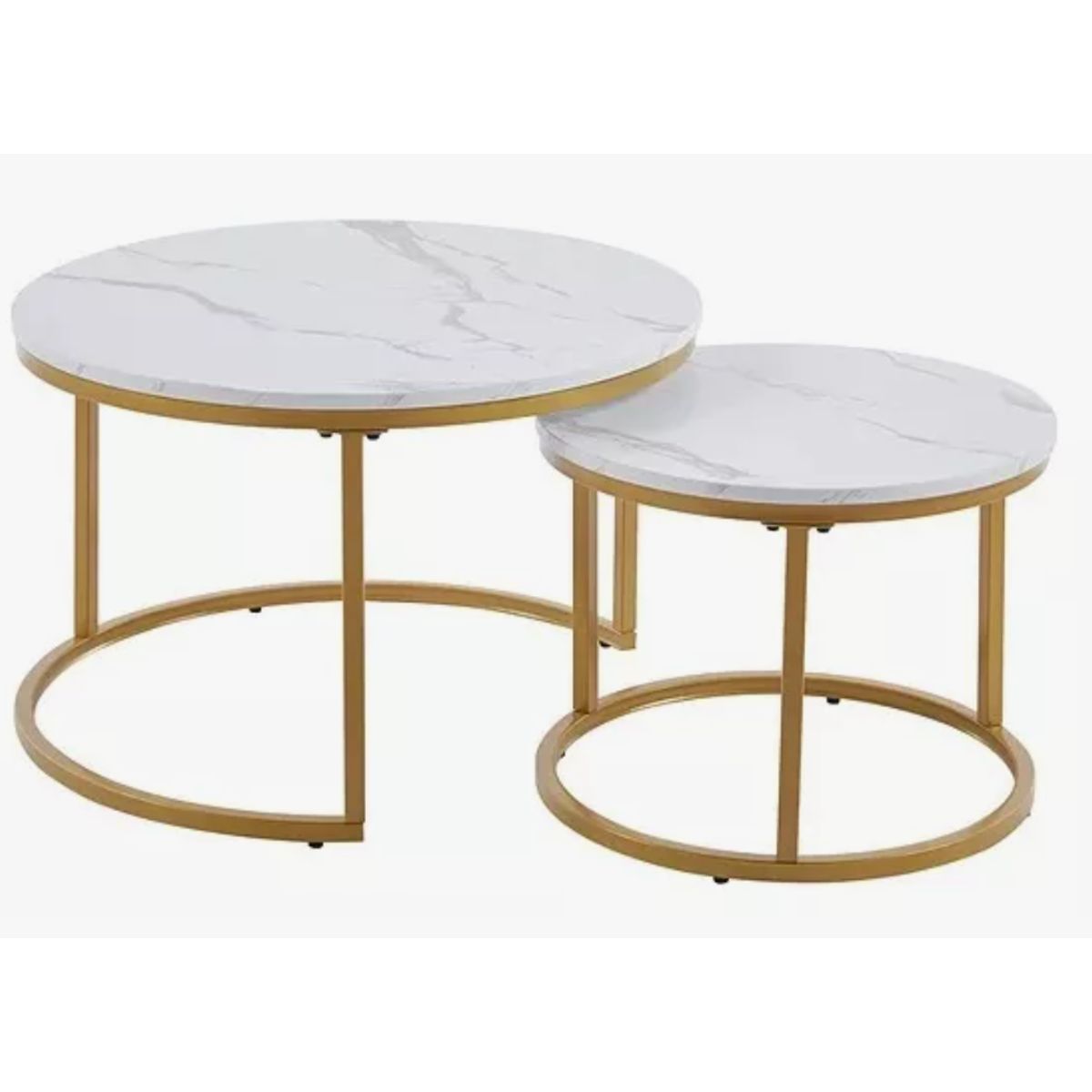 GENERICO - Juego Mesa De Centro Lateral Living Redonda Doble