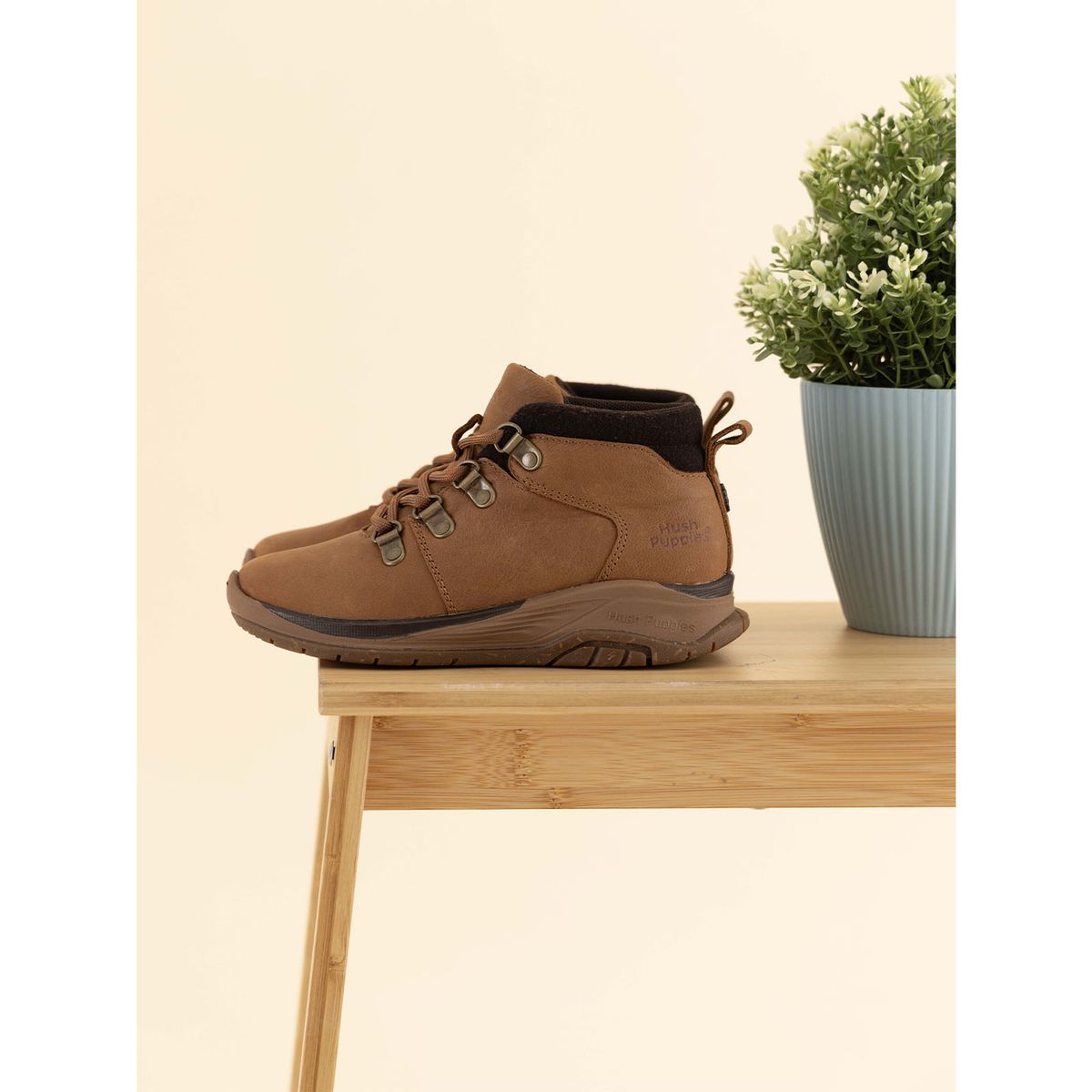 HUSH PUPPIES - Botin Cuero 102 Tri Niño Café HUSH PUPPIES