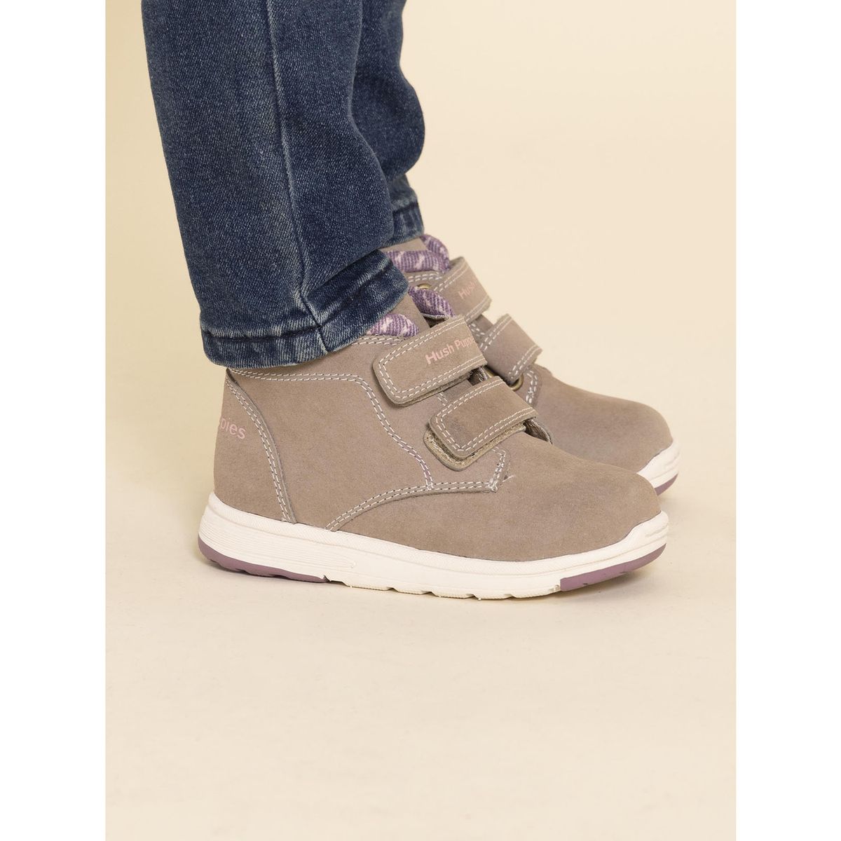 HUSH PUPPIES - Botin Cuero New Villa Niña Café HUSH PUPPIES