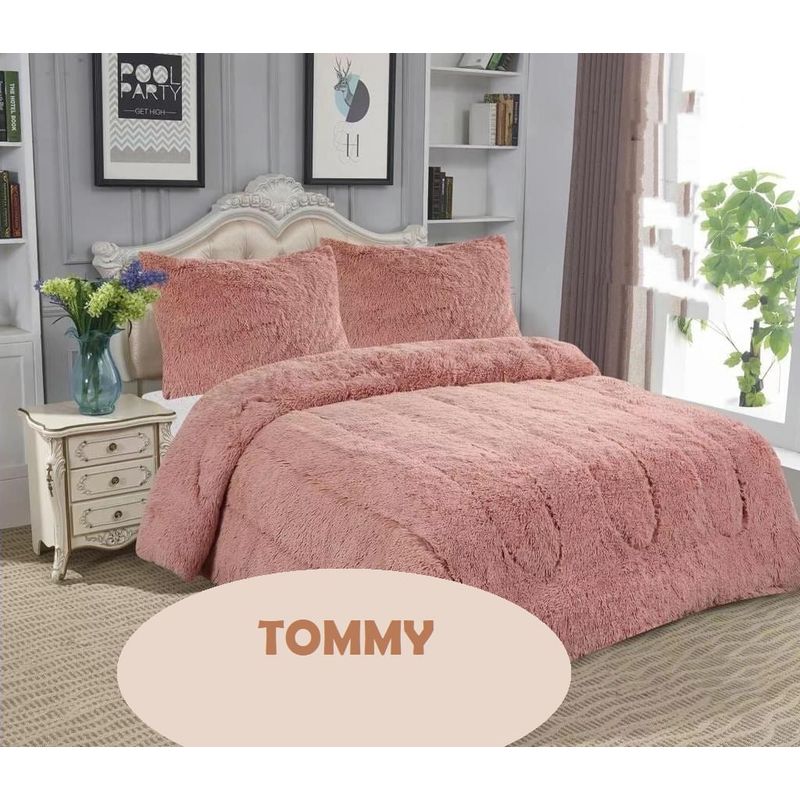 GENERICO - PLUMON ROSA PELUDO 1.5 PLAZA CON CHIPORRO SUAVE TOMMY