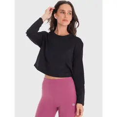 BSOUL - Polera Mujer Cotton Long Sleeve Negra