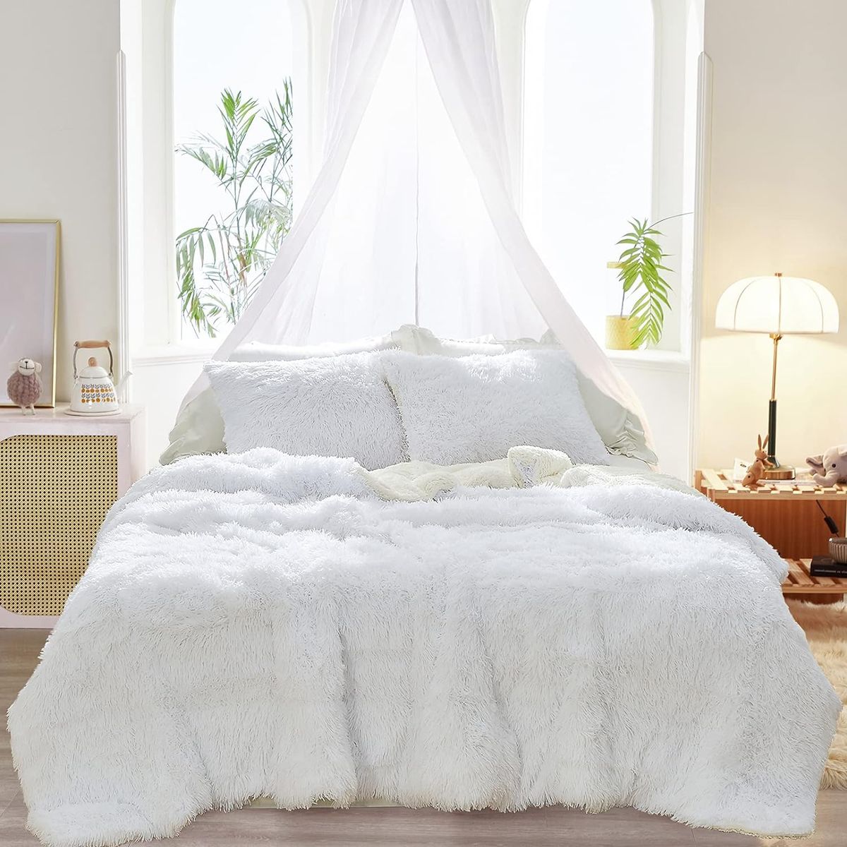 GENERICO - PLUMON BLANCO PELUDO 1.5 PLAZA CON CHIPORRO SUAVE TOMMY