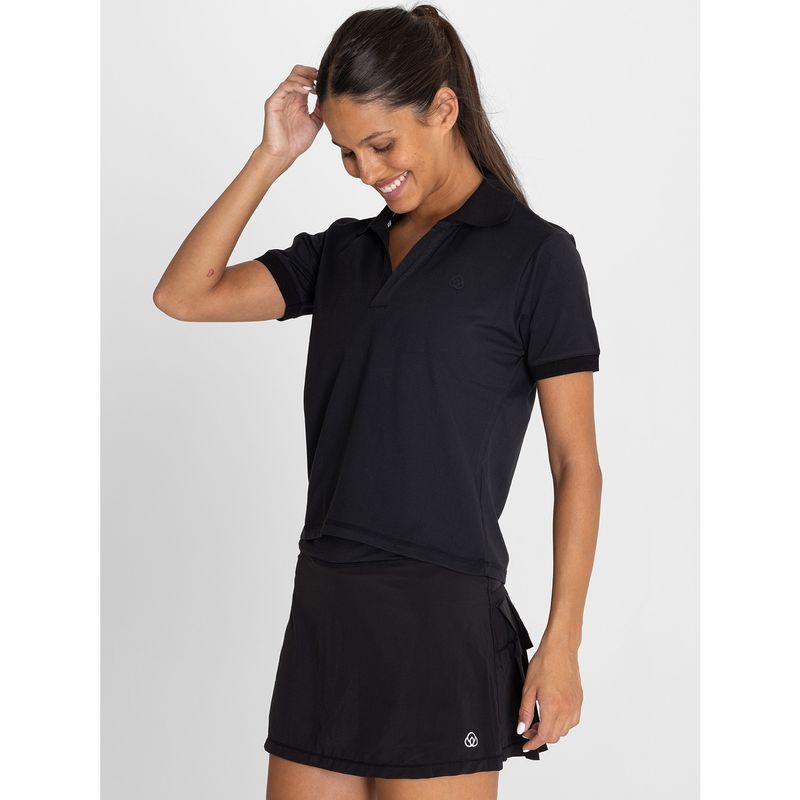 BSOUL - Polera Mujer Mc Polo T-Shirt Negra BSOUL