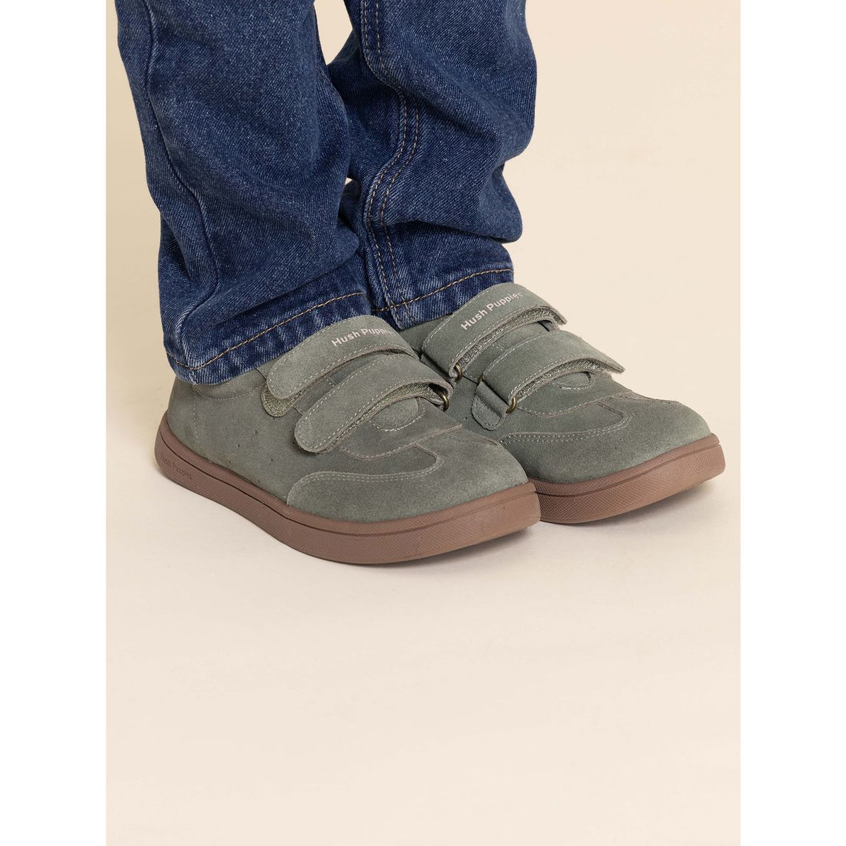 HUSH PUPPIES - Zapatilla Cuero Clara-K Niño Verde HUSH PUPPIES
