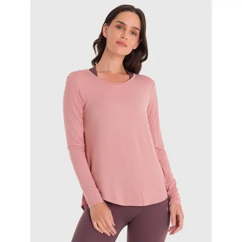 BSOUL - Polera Mujer Modal Round Neck Rosada