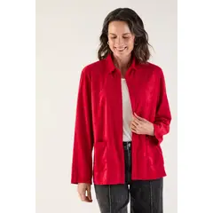 MA GRIFFE - Tapado Abierto Rojo Mujer Magriffe