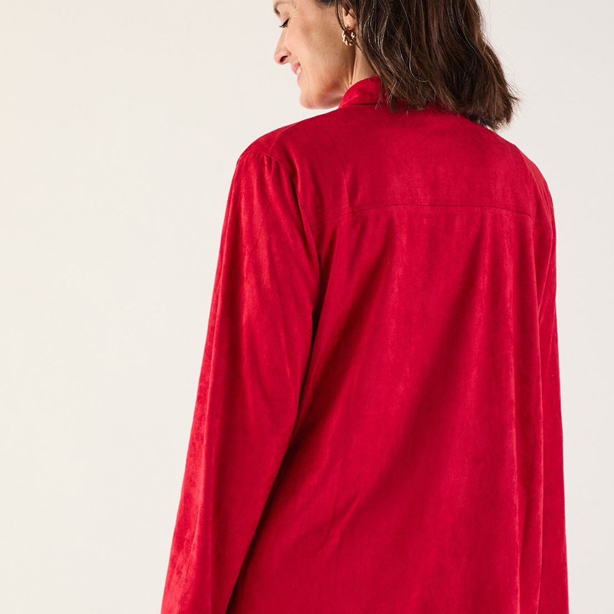 MA GRIFFE - Tapado Abierto Rojo Mujer Magriffe